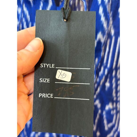 NWT Seema Kahai ikat cobalt kaftan, XS $795 C35 - Picture 5 of 9
